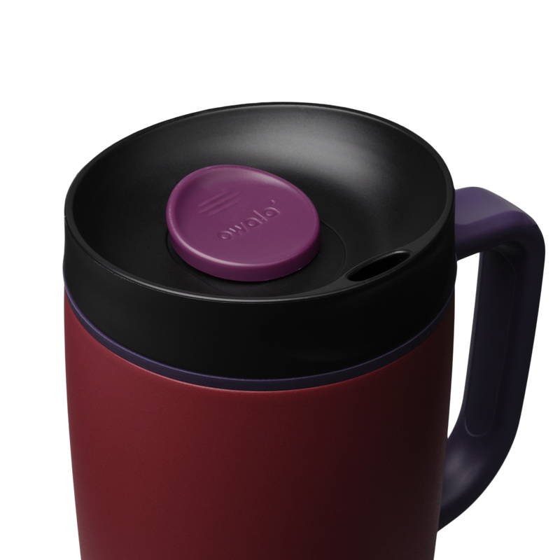SmoothSip® Slider with Handle - Burgundy Bay / 12oz / Stainless Steel