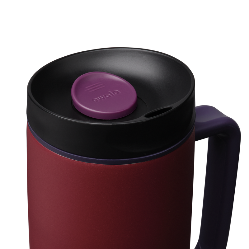 SmoothSip® Slider with Handle - Burgundy Bay / 24oz / Stainless Steel